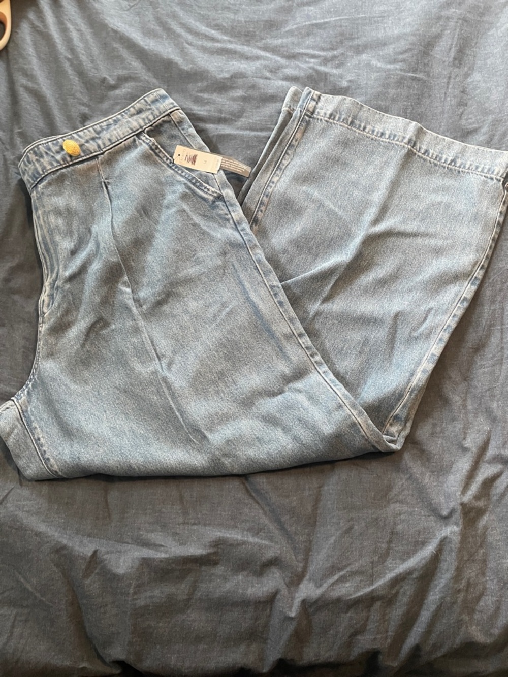 Talbots Light Wash High-Rise Wide Leg Jeans size 14